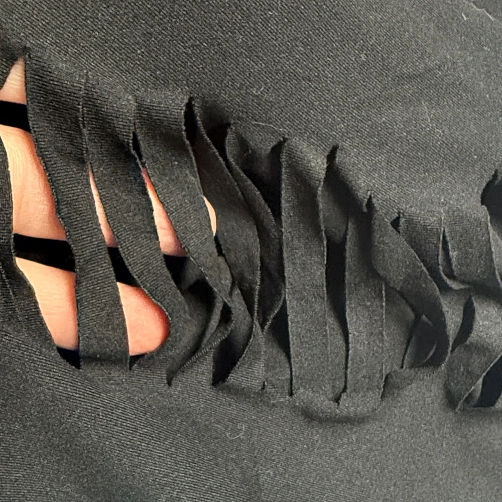Black XL Leggings with rips- never worn. New without tags. - Picture 4 of 5